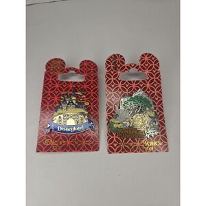 2 Disney Disneyland Sleeping Beauty Jeweled Castle Animal Kingdom Pin 65020 Park